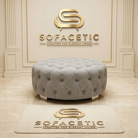 Premium Footstool in Naples Fabric