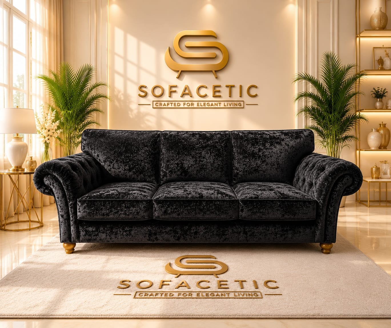 Nicole Crush velvet Luxury Sofa Set