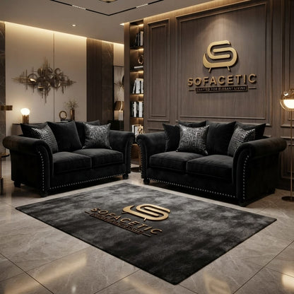 Harrison Juxon Plush velvet Sofa Set