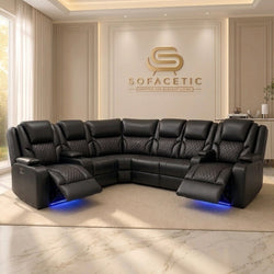 Orlando Recliner Sofa Black Set