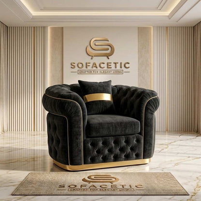Madrid Chenile Fabric Chesterfield Sofa Set