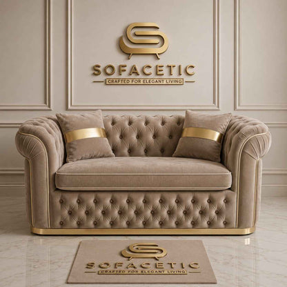 Madrid Plush Velevt Chesterfield Sofa Set