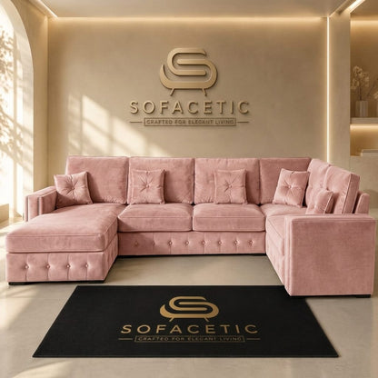 Ruby Alaska Plush velvet Sofa Set
