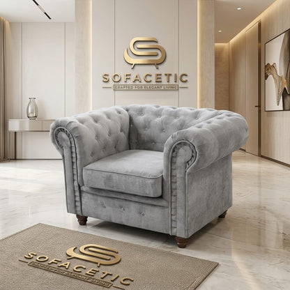 Olympia Chesterfield  Chenile  Sofa Set