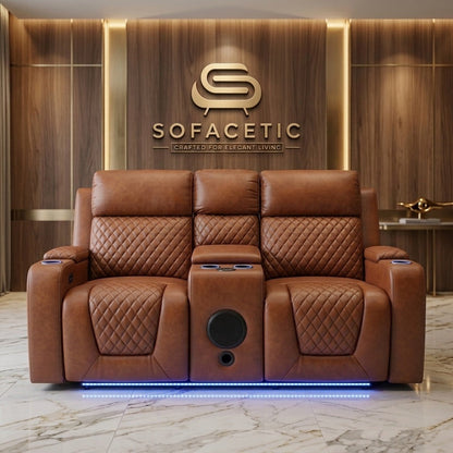 Florida Leather Suite Sofa Brown  Set