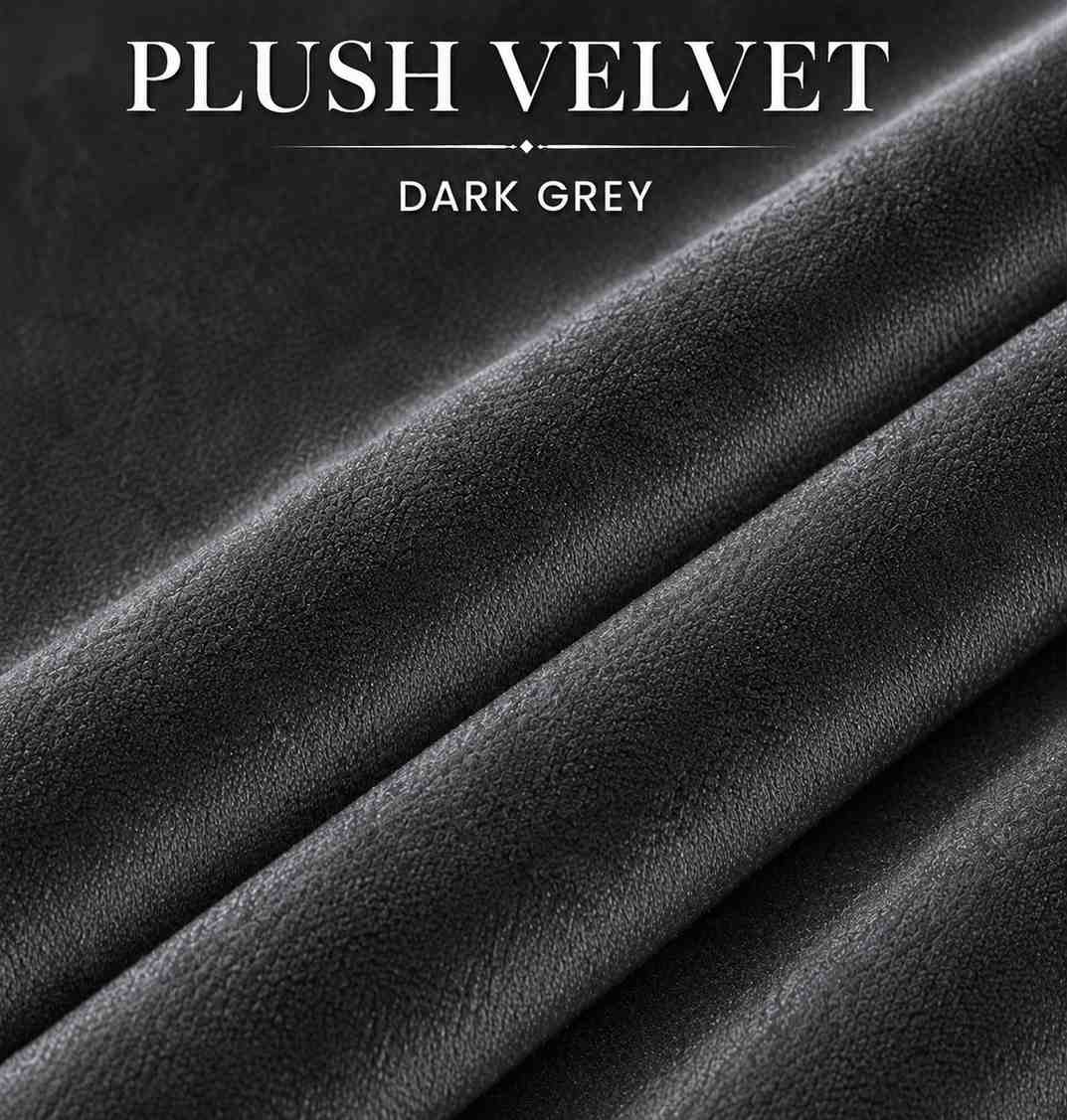 Plush Velvet Dark Grey Color Fabric