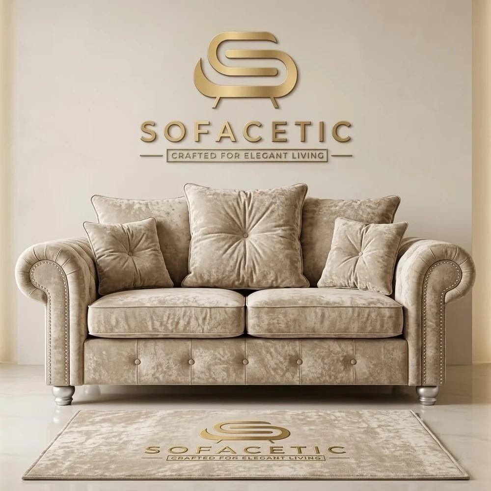 Monzi Crush velvet  Contemporary Sofa Set