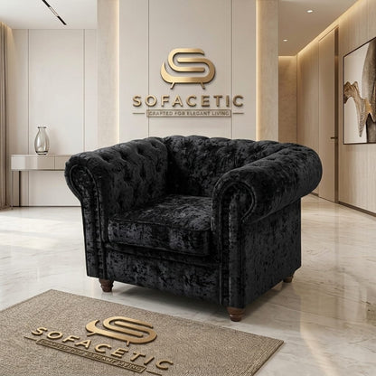 Olympia Chesterfield Crush Velvet  Sofa Set