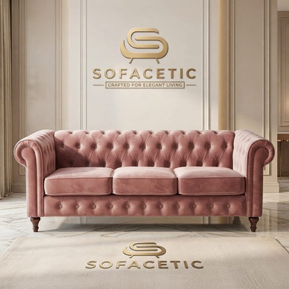 Olympia Chesterfield  Plush velvet Sofa Set