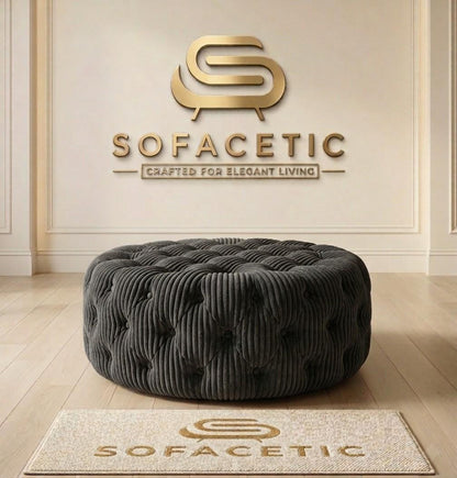 Premium Footstool in Jumbo Cord Fabric