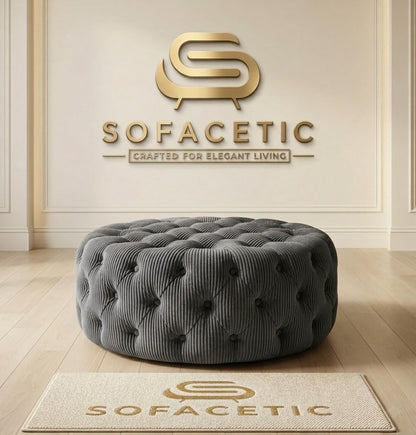 Premium Footstool in Jumbo Cord Fabric
