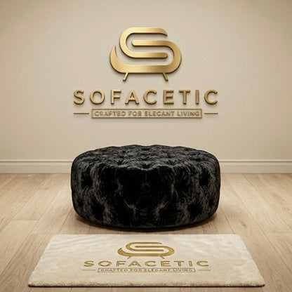 Premium Footstool in Crush Velvet  Fabric