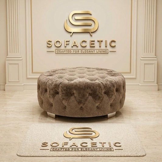 Premium Footstool in Naples Fabric