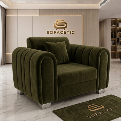 Lilly Plush Velvet Fabric Luxury Sofa Set