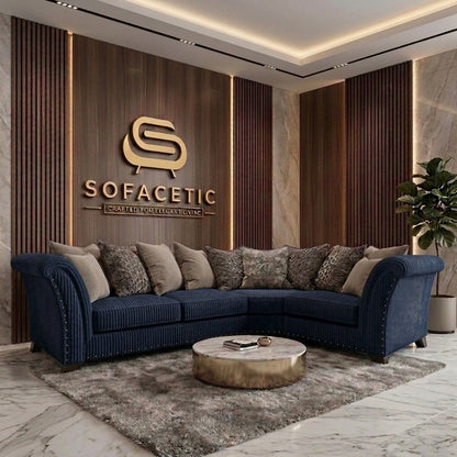 Juxen Jumbo Cord Designer Sofa Set