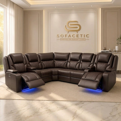 Orlando Recliner Sofa Brown Set