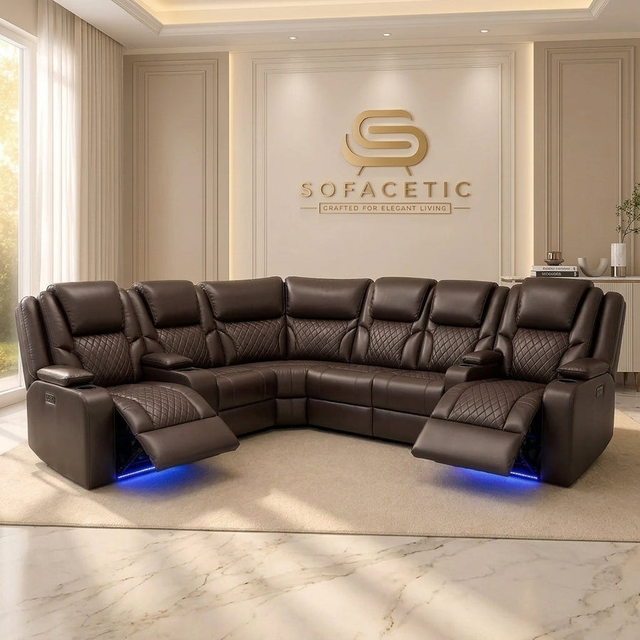 Orlando Recliner Sofa Brown Set