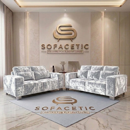 Salon Crush velvet Fabric Sofa