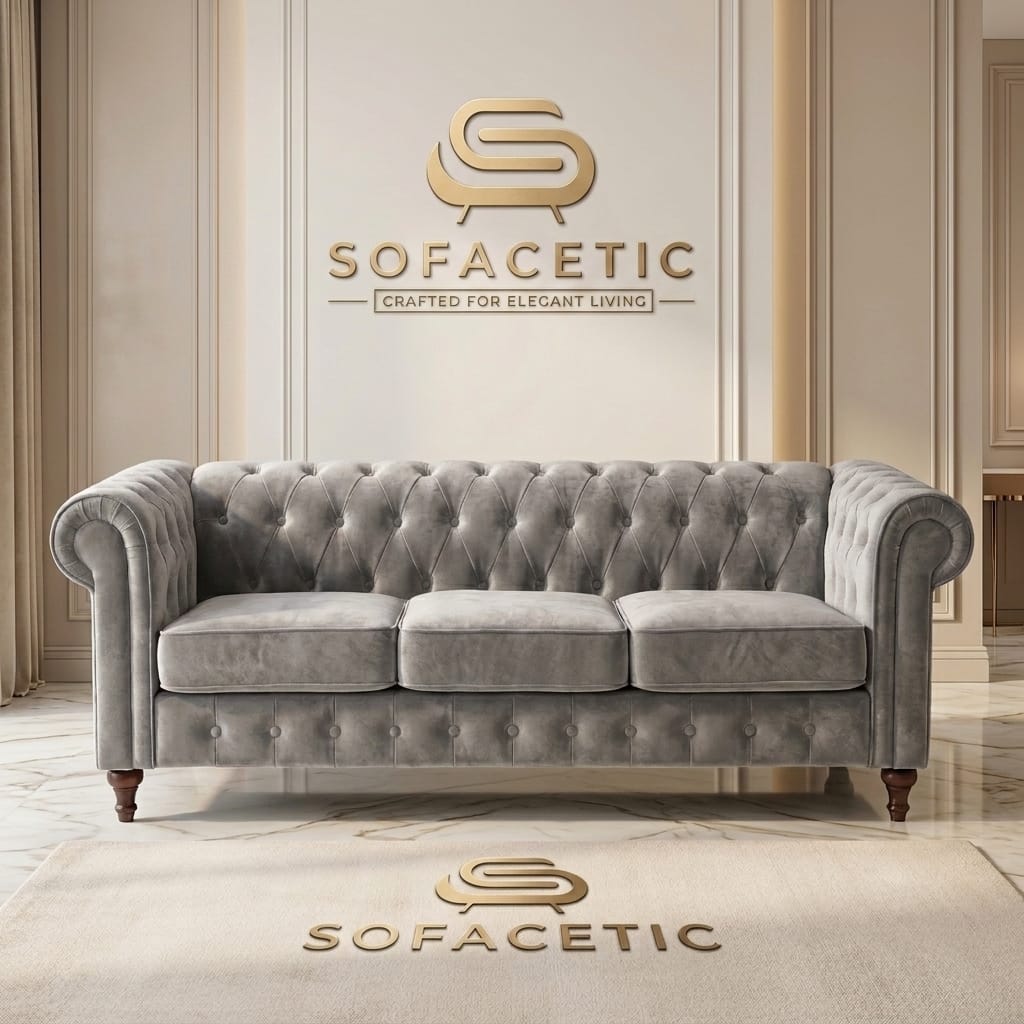 Olympia Chesterfield  Plush velvet Sofa Set
