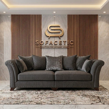 Juxen Jumbo Cord Designer Sofa Set
