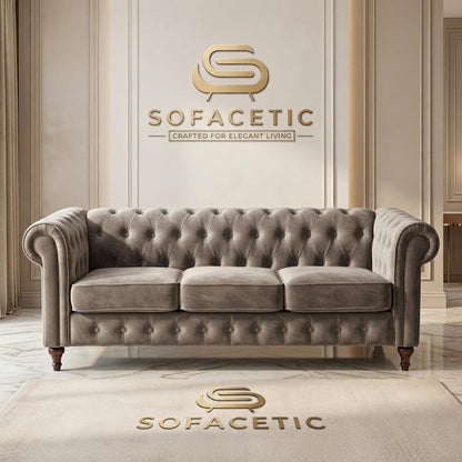 Olympia Chesterfield  Plush velvet Sofa Set