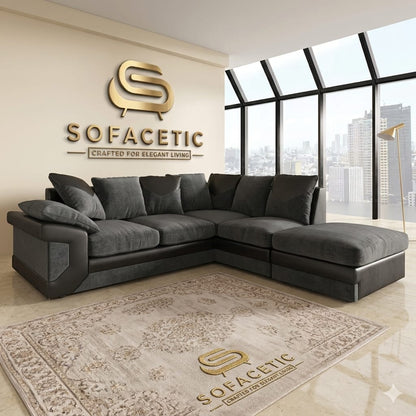 Dino Crushed Velvet Modern Sofa Set