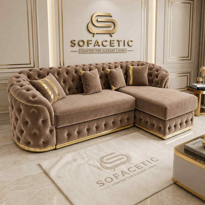 Madrid Plush Velevt Chesterfield Sofa Set