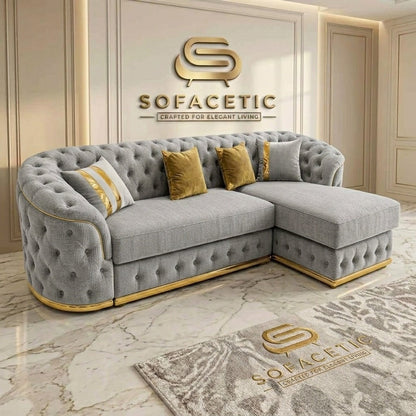 Madrid Chenile Fabric Chesterfield Sofa Set