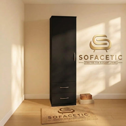 Single Door Black Color Wardrobe