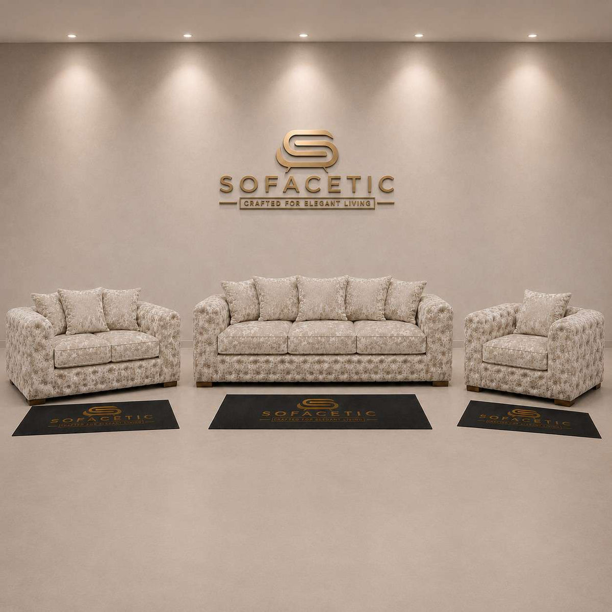 Ashton Crush velvet  Fabric Luxury Sofa Set