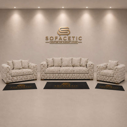 Ashton Crush velvet  Fabric Luxury Sofa Set