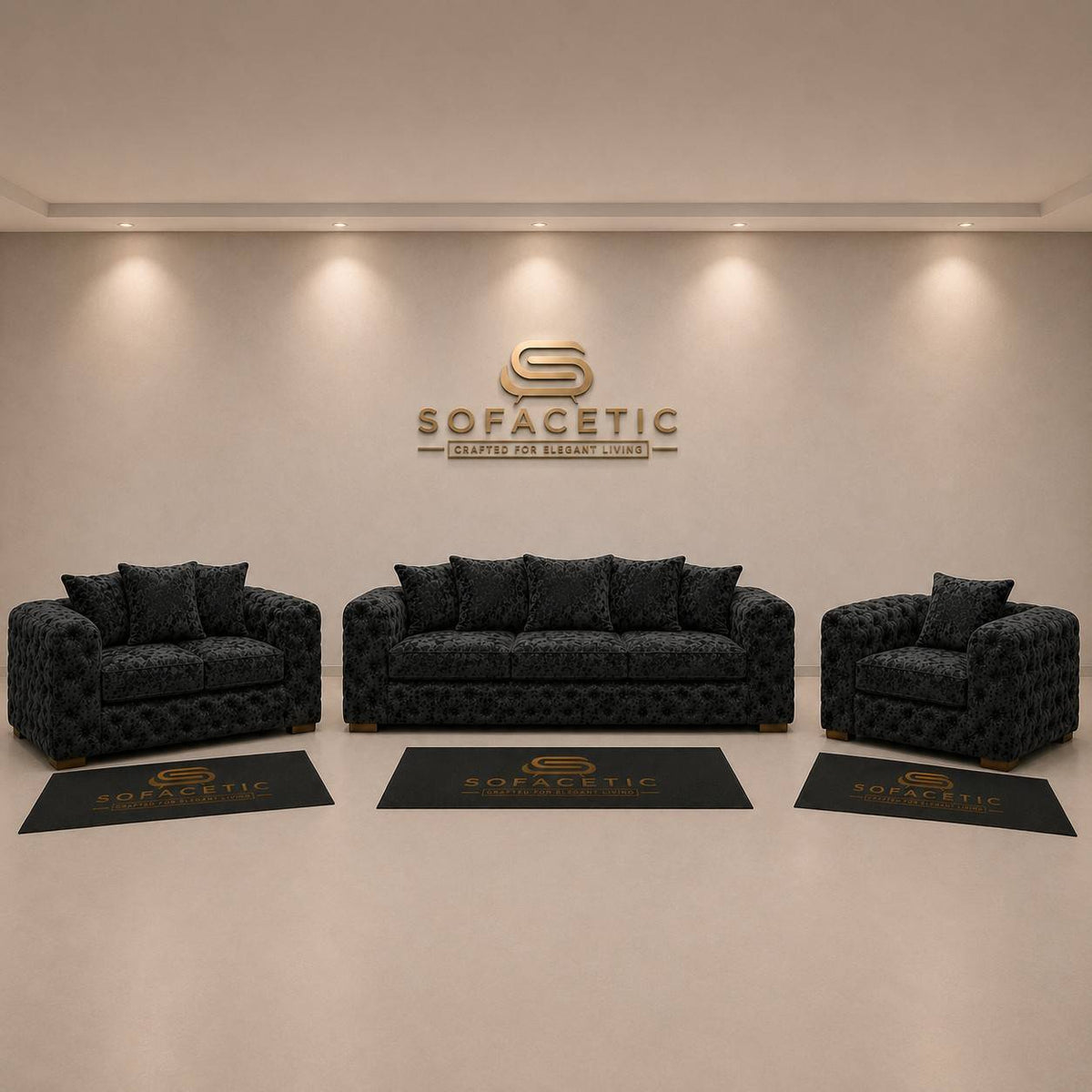Ashton Crush velvet  Fabric Luxury Sofa Set