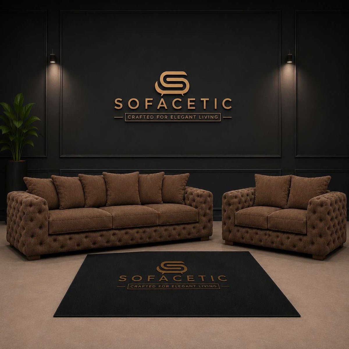 Ashton Jumbo Cord Fabric Luxury Sofa Set