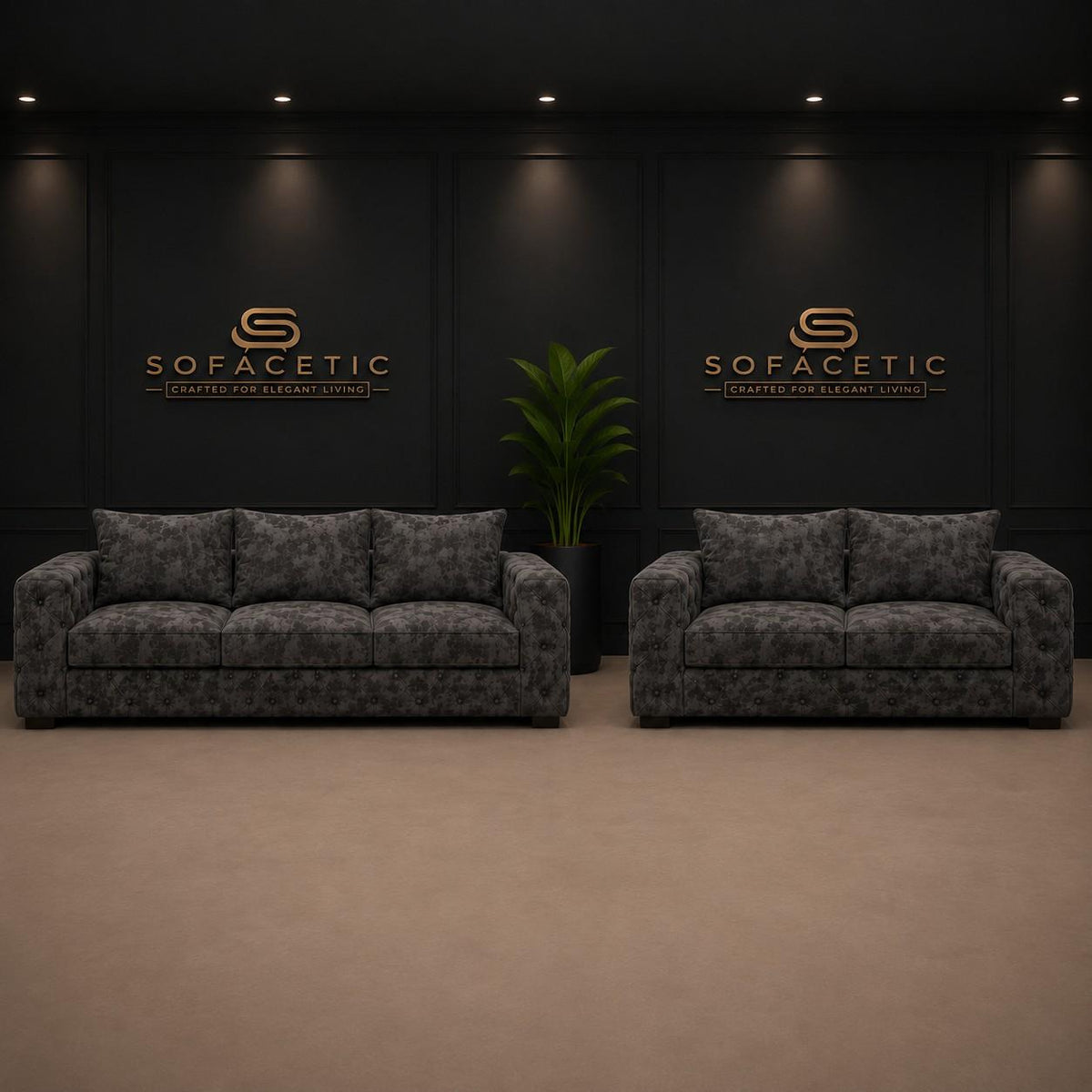Ashton Naples Fabric Luxury Sofa Set