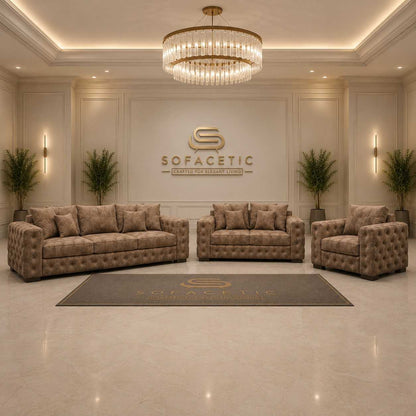 Ashton Naples Fabric Luxury Sofa Set