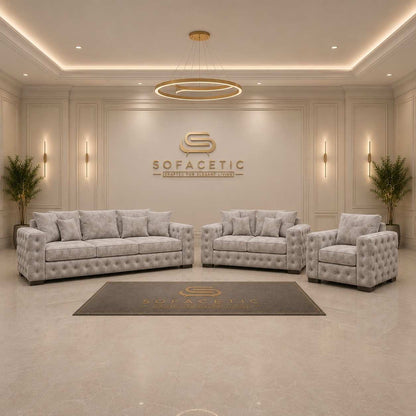 Ashton Naples Fabric Luxury Sofa Set