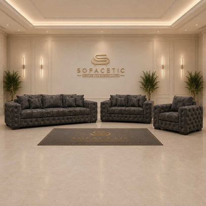 Ashton Naples Fabric Luxury Sofa Set