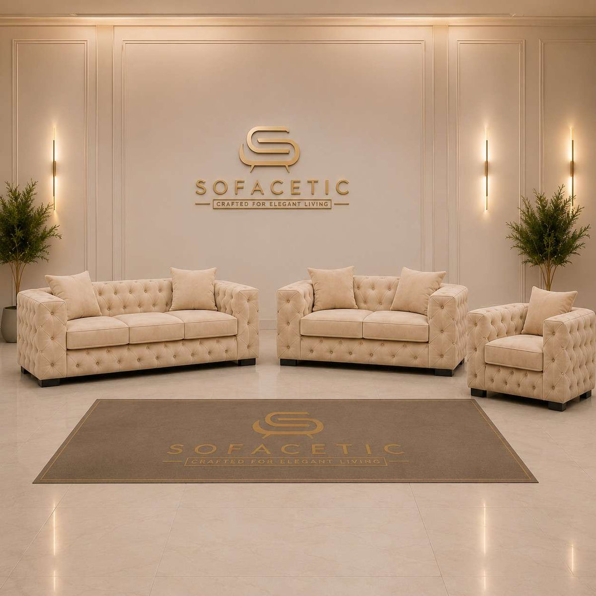 Ashton Plush velvet Luxury Sofa Set