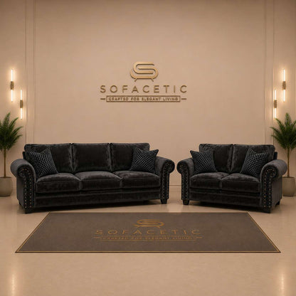 Harrison Juxon Crush velvet Sofa Set