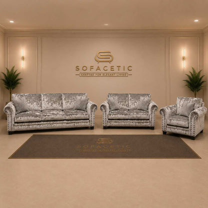Harrison Juxon Crush velvet Sofa Set
