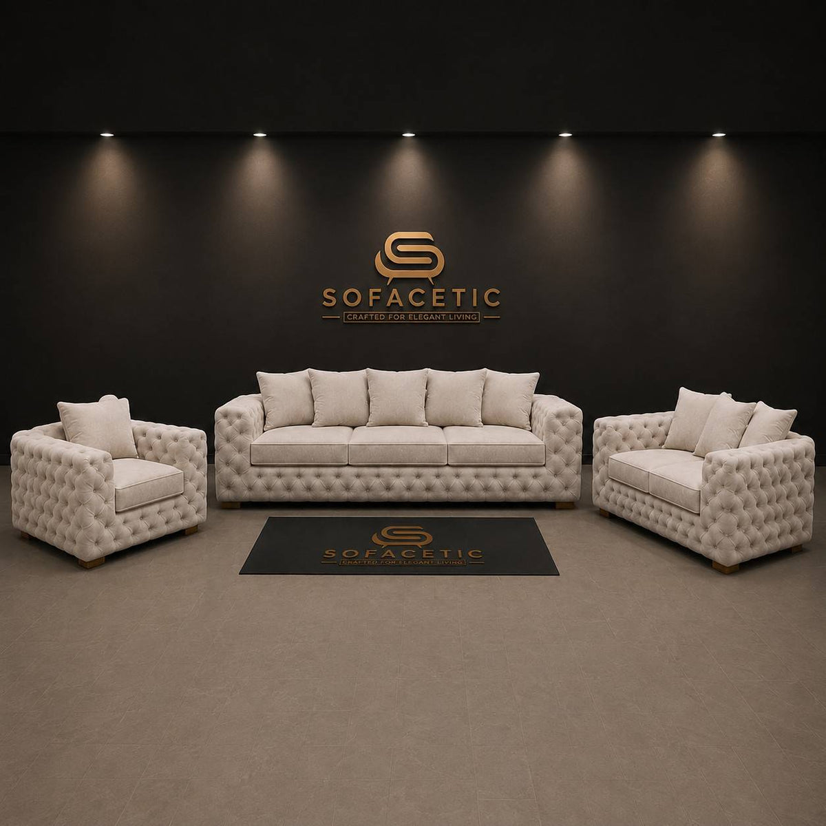 Ashton Chenille Luxury Sofa Set