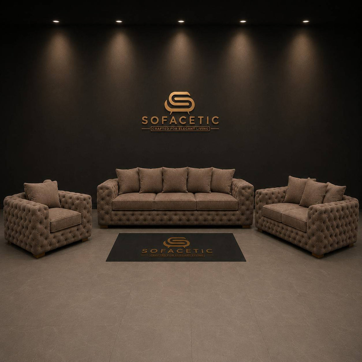 Ashton Chenille Luxury Sofa Set