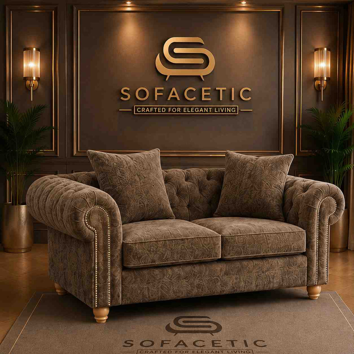 Olympia Ashwin Chenile Sofa Set