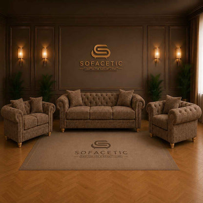 Olympia Ashwin Chenile Sofa Set