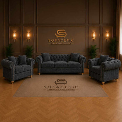 Olympia Ashwin Chenile Sofa Set