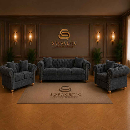 Olympia Ashwin Chenile Sofa Set