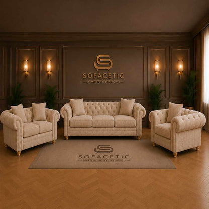 Olympia Ashwin Chenile Sofa Set
