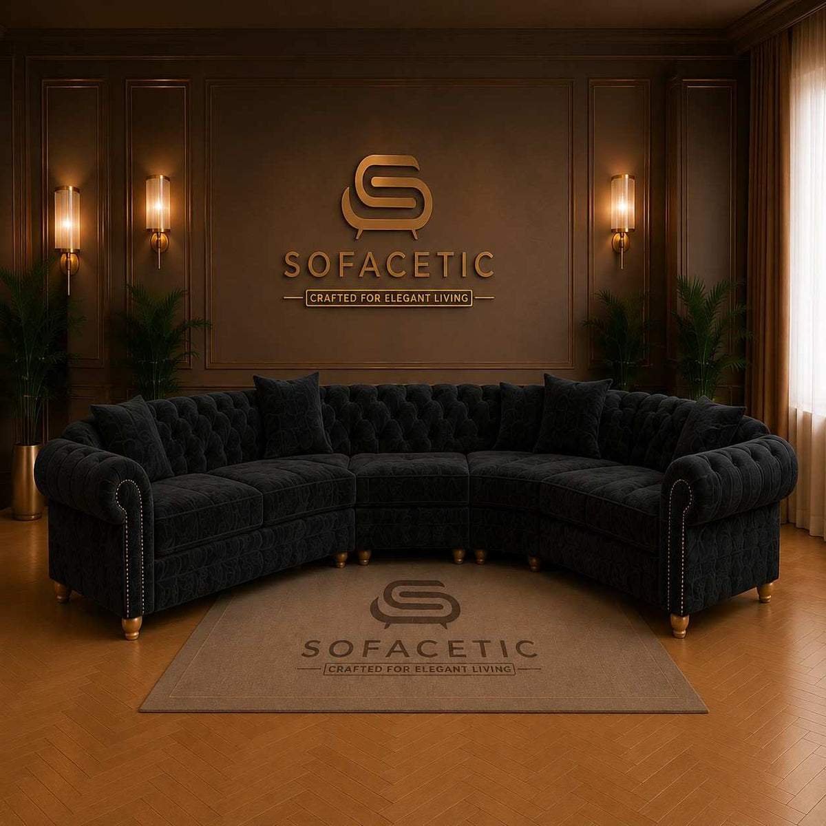Olympia Ashwin Chenile Sofa Set