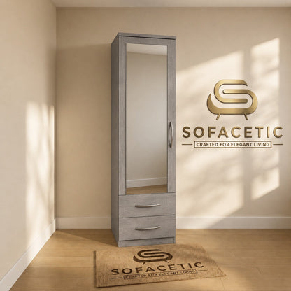 Single Door Grey Color Wardrobe
