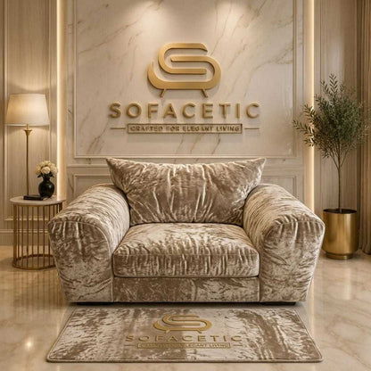 Rivo Crushed Velvet Fabric Sofa Set